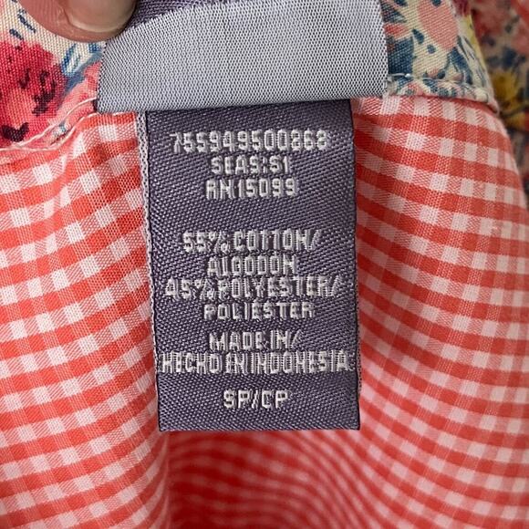 Laura Scott Women's Button Up Shirt S Pink Gingham Check Roll Tab Long Sleeve - Picture 7 of 7